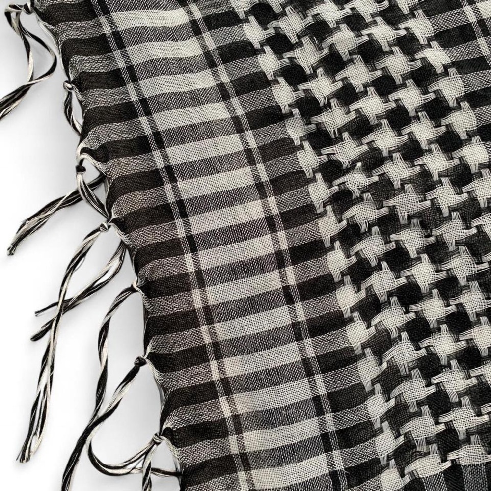 Black and white checkered scarf shemagh keffiyeh